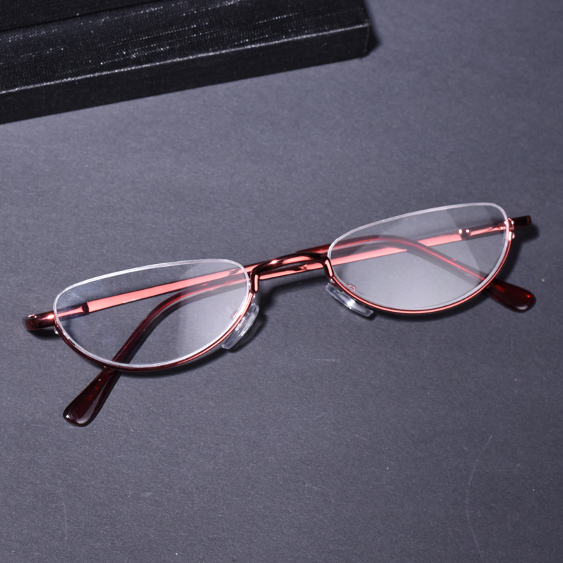 Red Frame 2026 New Metal Small Round Reading Glasses Men Women Spring Hinge Light Eyeglasses With Diopter +125+175+225