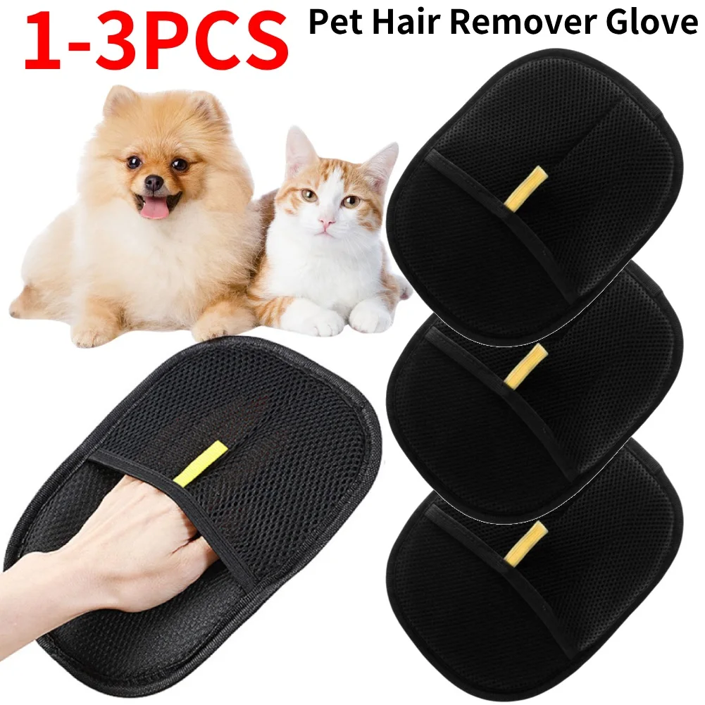 1/2/5pcs Pet Hair Remover Mitt Pet Hair Remover Gloves Deshedding Brush Glove for Dog Cat Rabbit with Long/Short/Curly Hair
