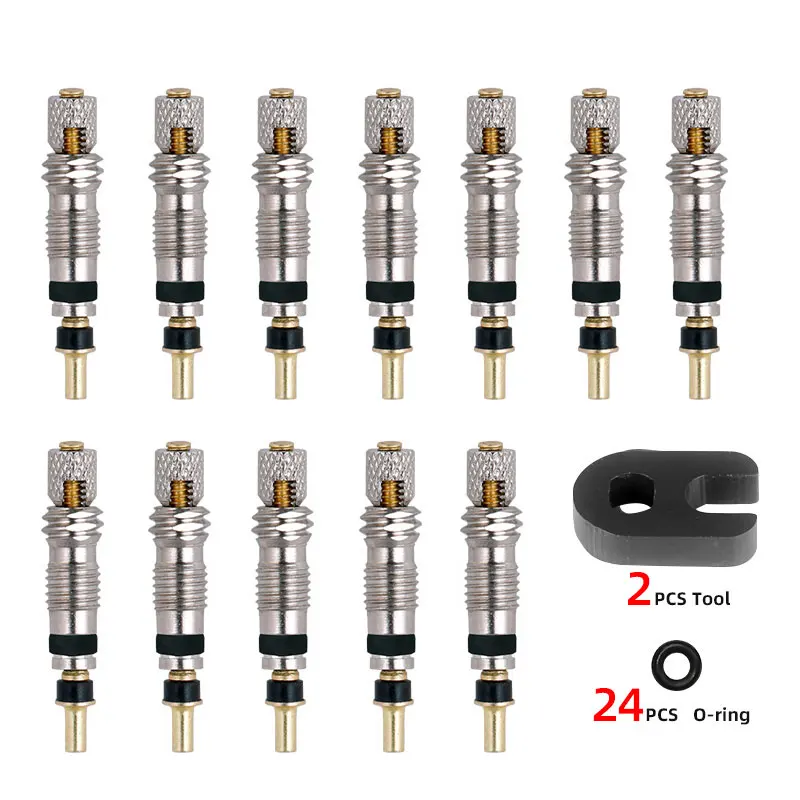 Brass Presta Valve Core Set 2/6/12PCS CNC for MTB Road Bike Tubes Replacement Parts High Quality Tool Optional