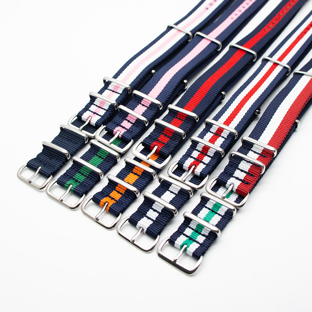 18 20 22 24mm Nylon Watch Band Watch Straps Replacement with Stainless Steel Buckle for Men and Women's Watch Band Replacing