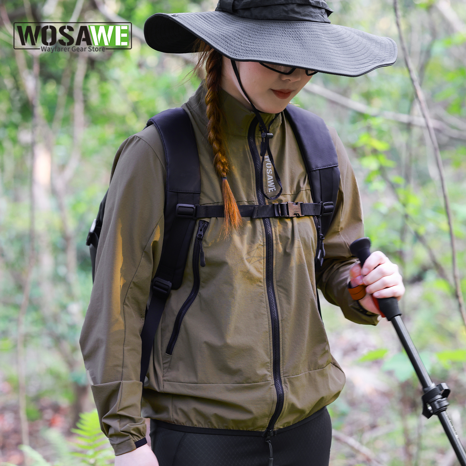 WOSAWE Cycling Hiking Jacket Windproof Autumn Hooded Jackets Outerwear Mountaineering Hiking Clothing Windbreaker jomsom jacket