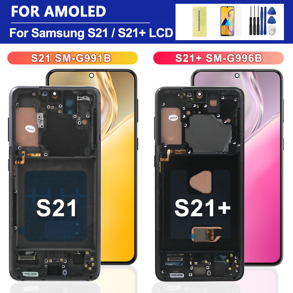 S21 Ultra AMOLED Screen for S21 Ultra 5G G998B G998B/DS Lcd Display Touch Screen with Fingerprints with Frame