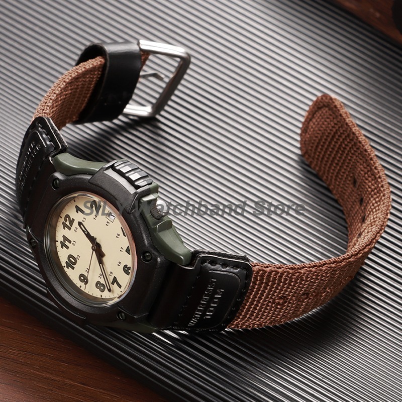 19mm Outdoor Bracelet for FT-500WC-3B/5B Nylon Leather WatchBand for Men Women Canvas Sports Wristbelt Strap Band