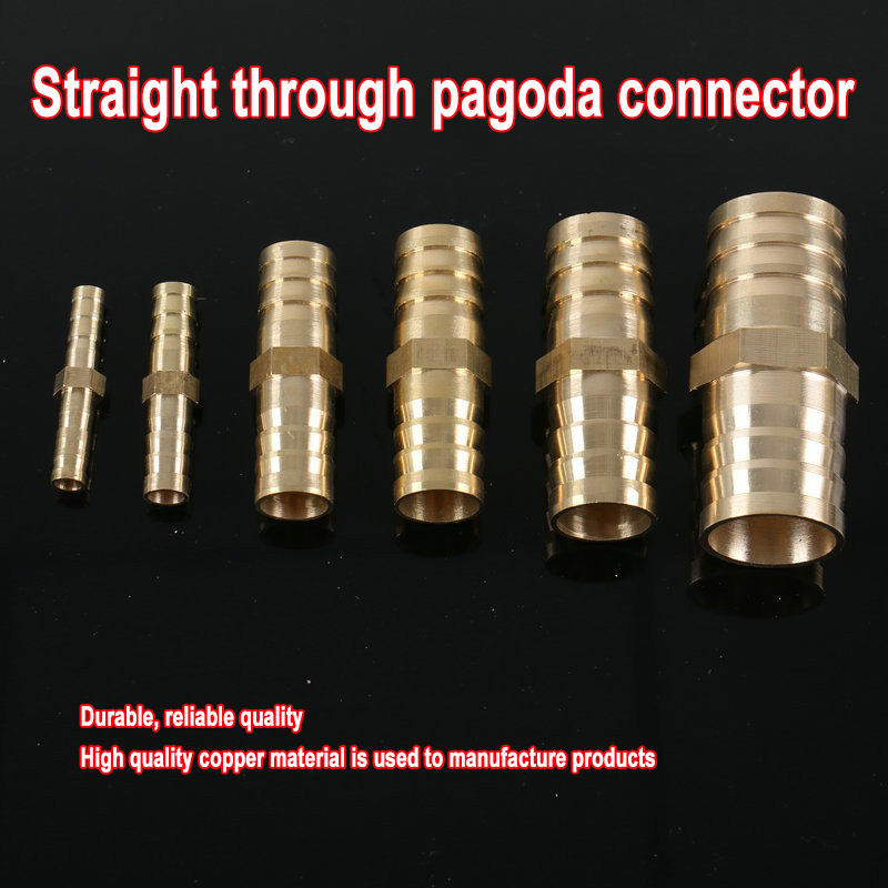 Brass Hose Barb Joint,Metal Joint,Repair Hose Barb Reducer Combined Air,Water,Fuel,Gas,Straight Through The Pagoda Connector
