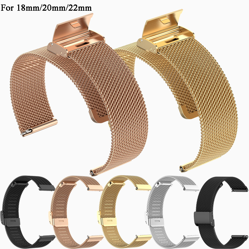Milanese Mesh Stainless Steel Band Thickness Wriststrap 18mm 20mm 22mm Metal Straps for Watch 7/6/5 44MM Bracelet
