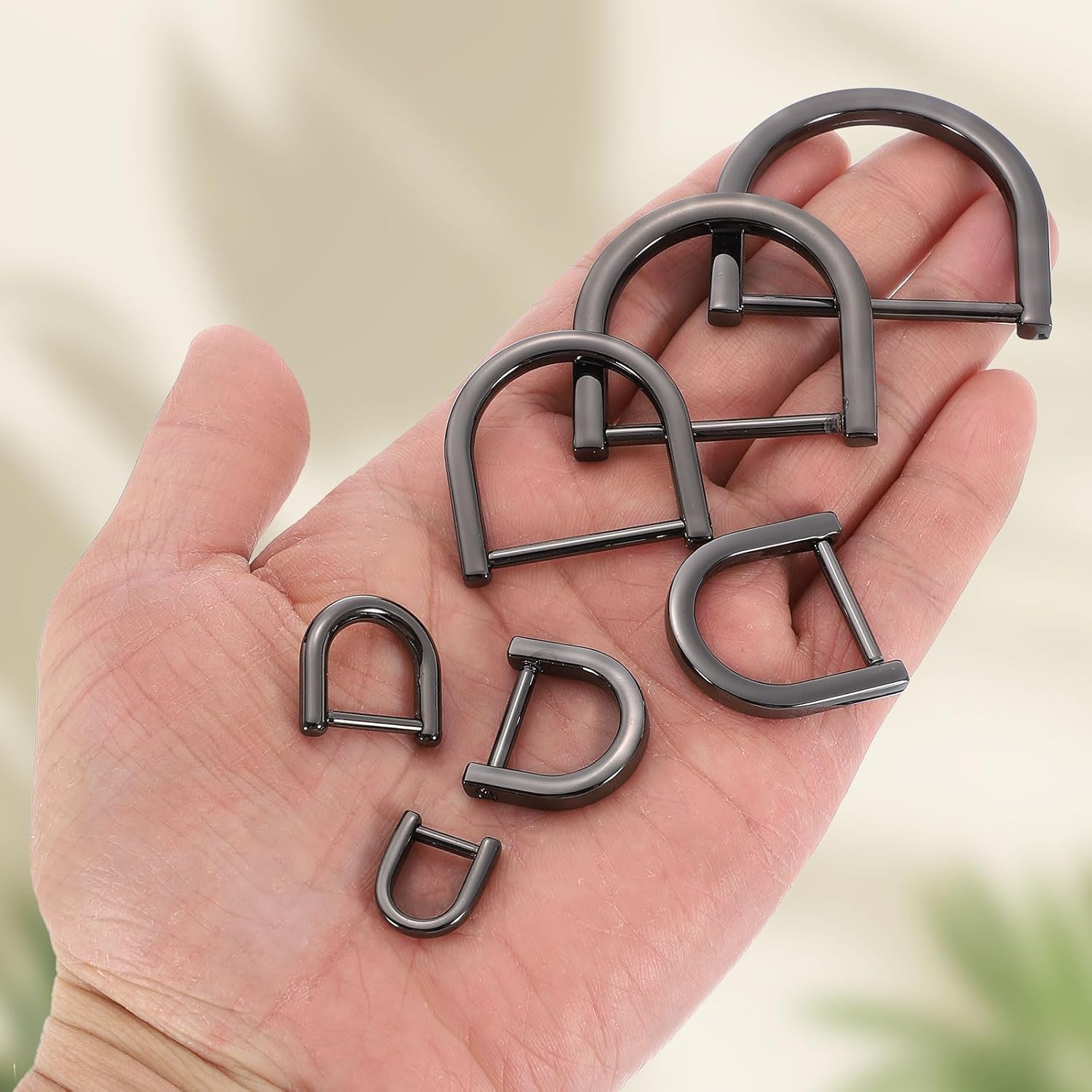 2pcs Shackle Screw D Rings U Shape D-Ring Replacement for Purse Keychain Strap Buckle