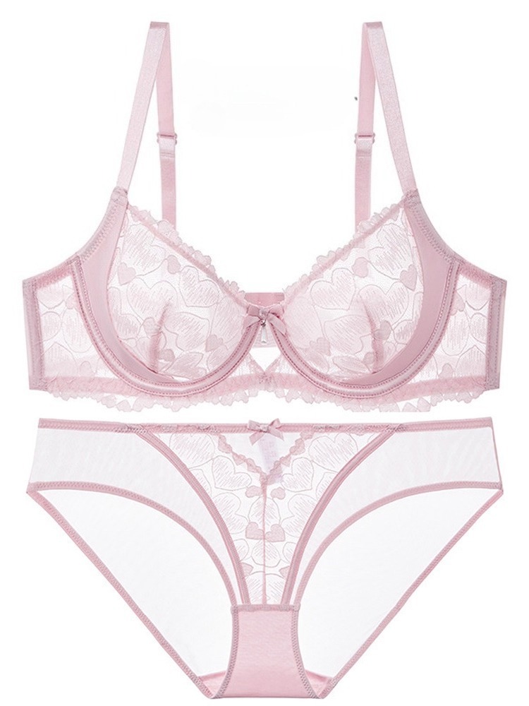 Lingerie Bra & Panty Set Sheer Floral Lace Teddy Ultra Thin Soft Comfortable Women Nightwear S-3XL MOYISU