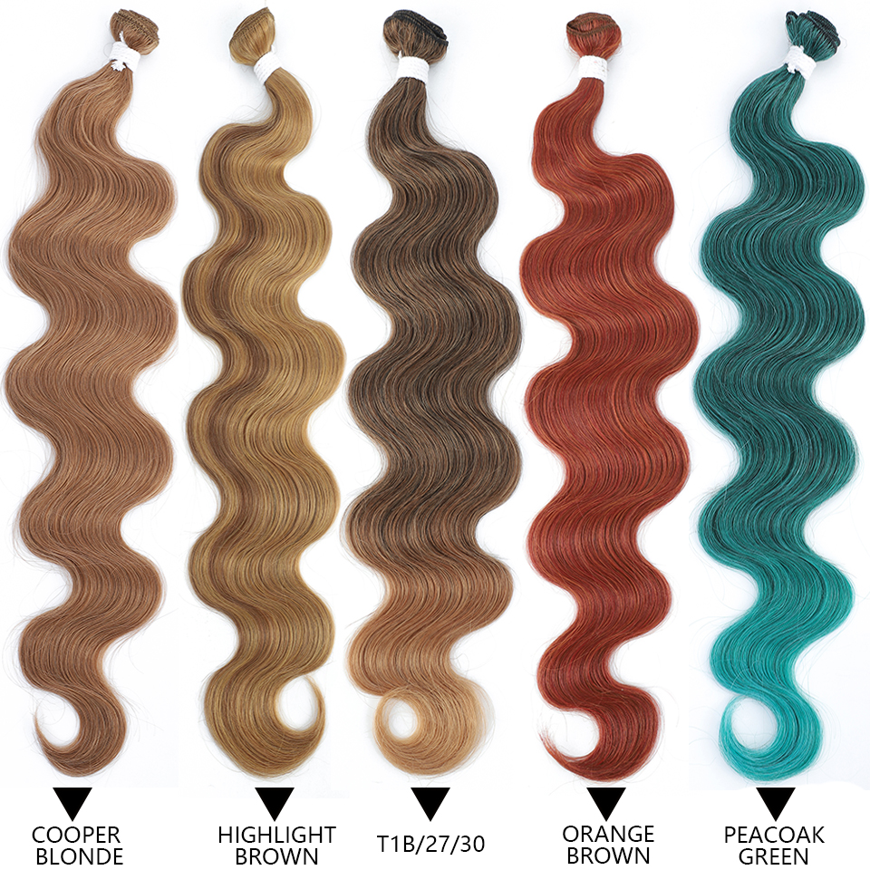 Body Wave Bundles Brazilian Hair Weaving Soft Natural Synthetic Hair Colorful Body Wave Top Quality Thick Hair