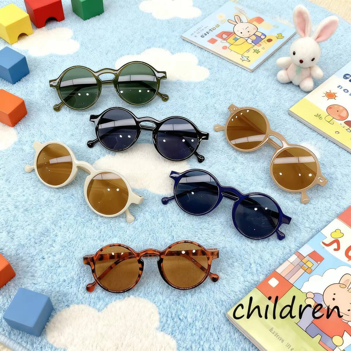 2026 1/3/6PCS glasses new children's sunglasses Fashion Trend personality street children's Sunglasses baby anti ultraviolet