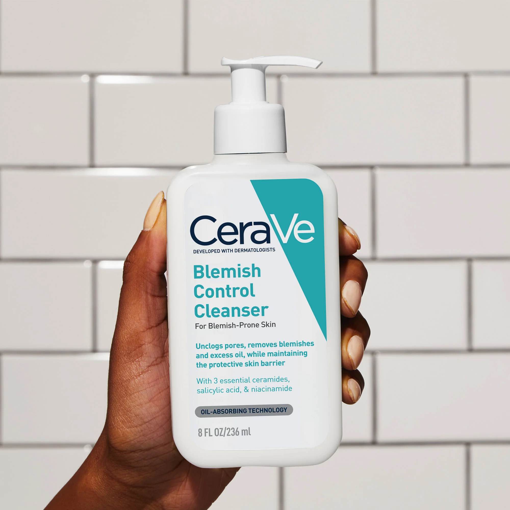 Cera.Ve Blemish Control Cleanser 237ml | Salicylic Acid & Niacinamide Face Wash | Premium Clarifying Daily Cleanser