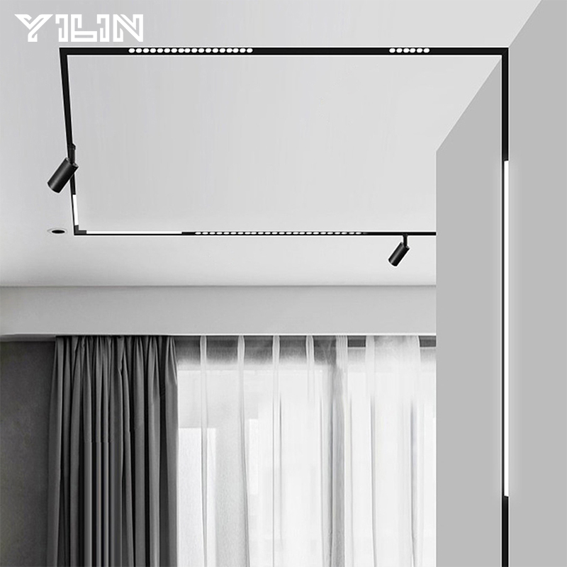LED Track Light Embedded Magnetic COB Linear Spotlight Magnet Grille Lamp Without Main Light Lighting Living Room Ceil Lamp