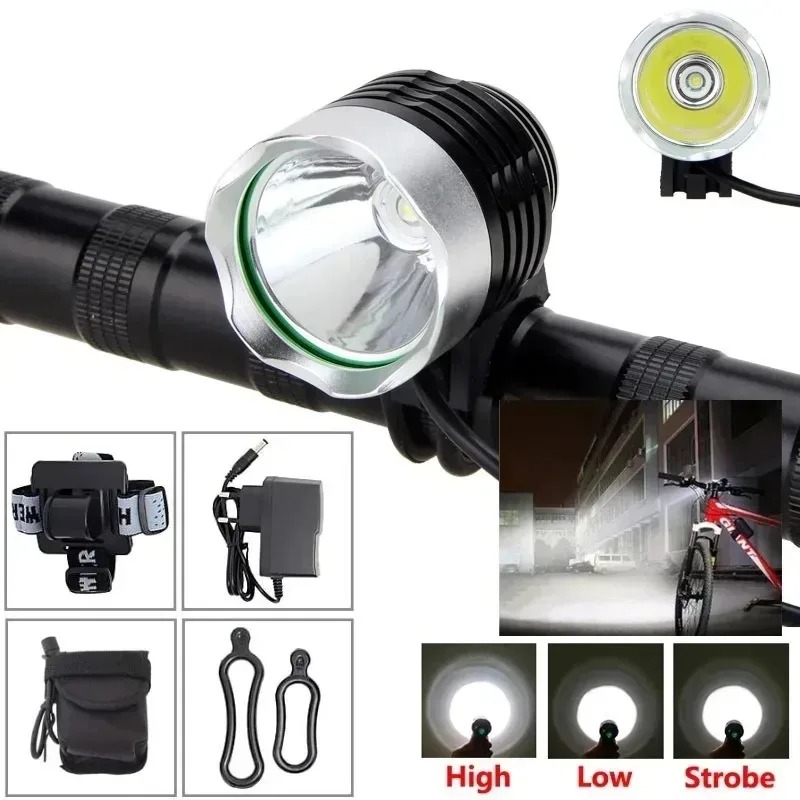 Mountain Bike Lamp Set Bike Cycling Lamp T6 Headlight 2 in 1 for Headlight Bicycle DC or USB Interface Optional New
