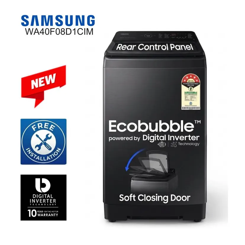 SAMSUNG 8 Kg Top Loading Digital Inverter Eco Bubble Washing Machine WA40F08D1CIM