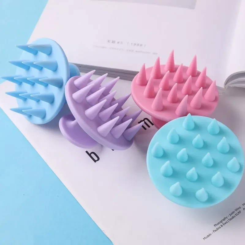 4Pcs Silicone Shampoo Brush Scalp Massager Soft Hair Washing Comb for Adults Kids Pets Shower Bath Massage Tools Reusable