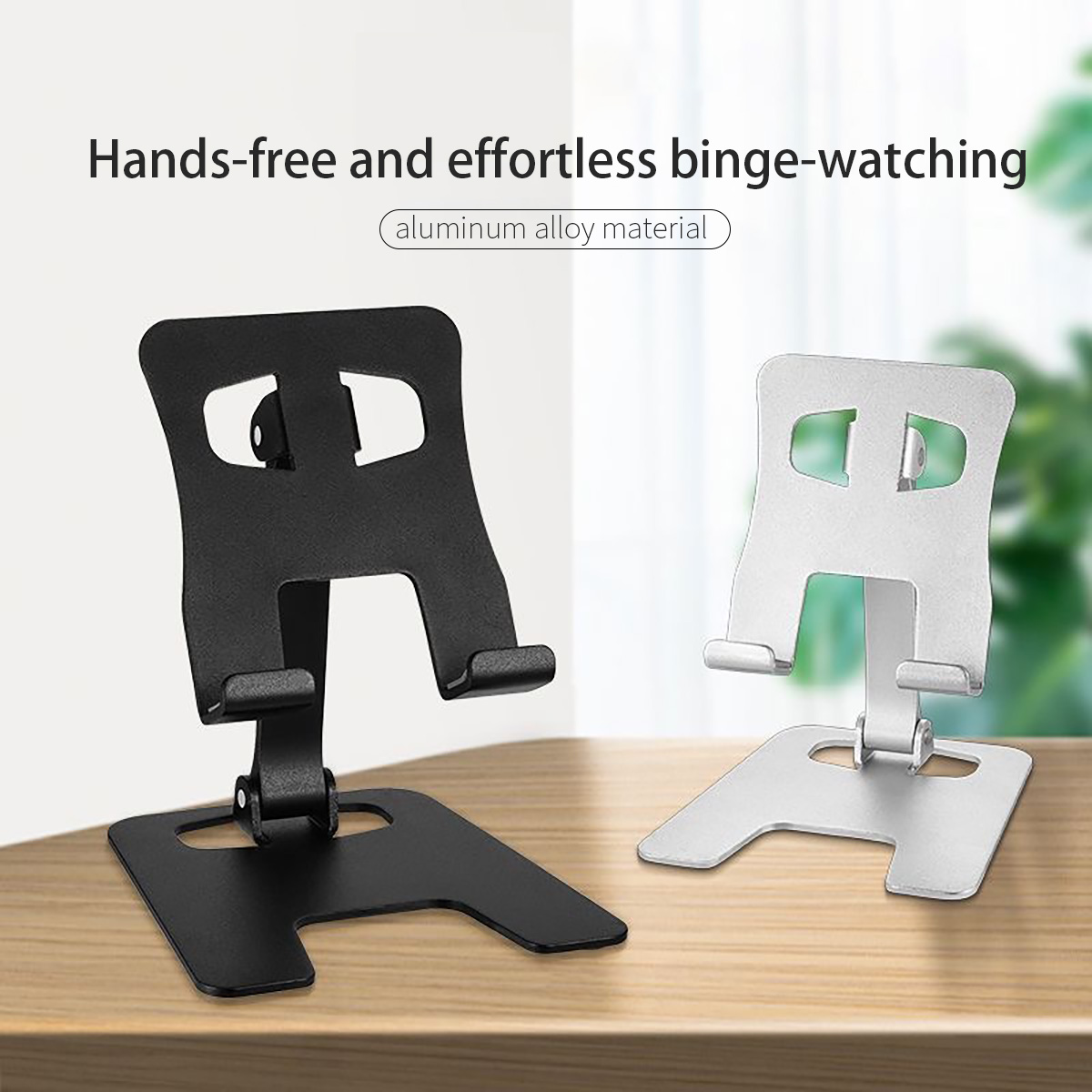 Metal Desktop Folding Stand 360 ° Rotating and Adjustable, Universal for Mobile Phones and Tablets, Portable and Stable Stand for Office Work, Watching Dramas, and Live Streaming.