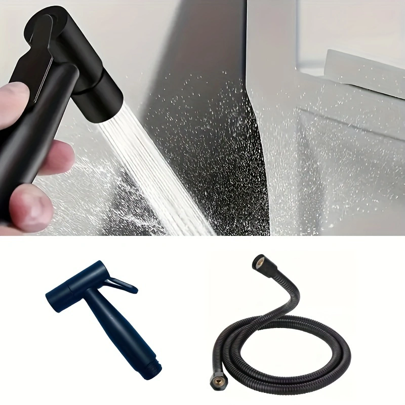 ABS Toilet Bidet Faucet Black Handheld Sprayer Bathroom Hand Bidet Sprayer Hose Toilet Self Cleaning Shower Head