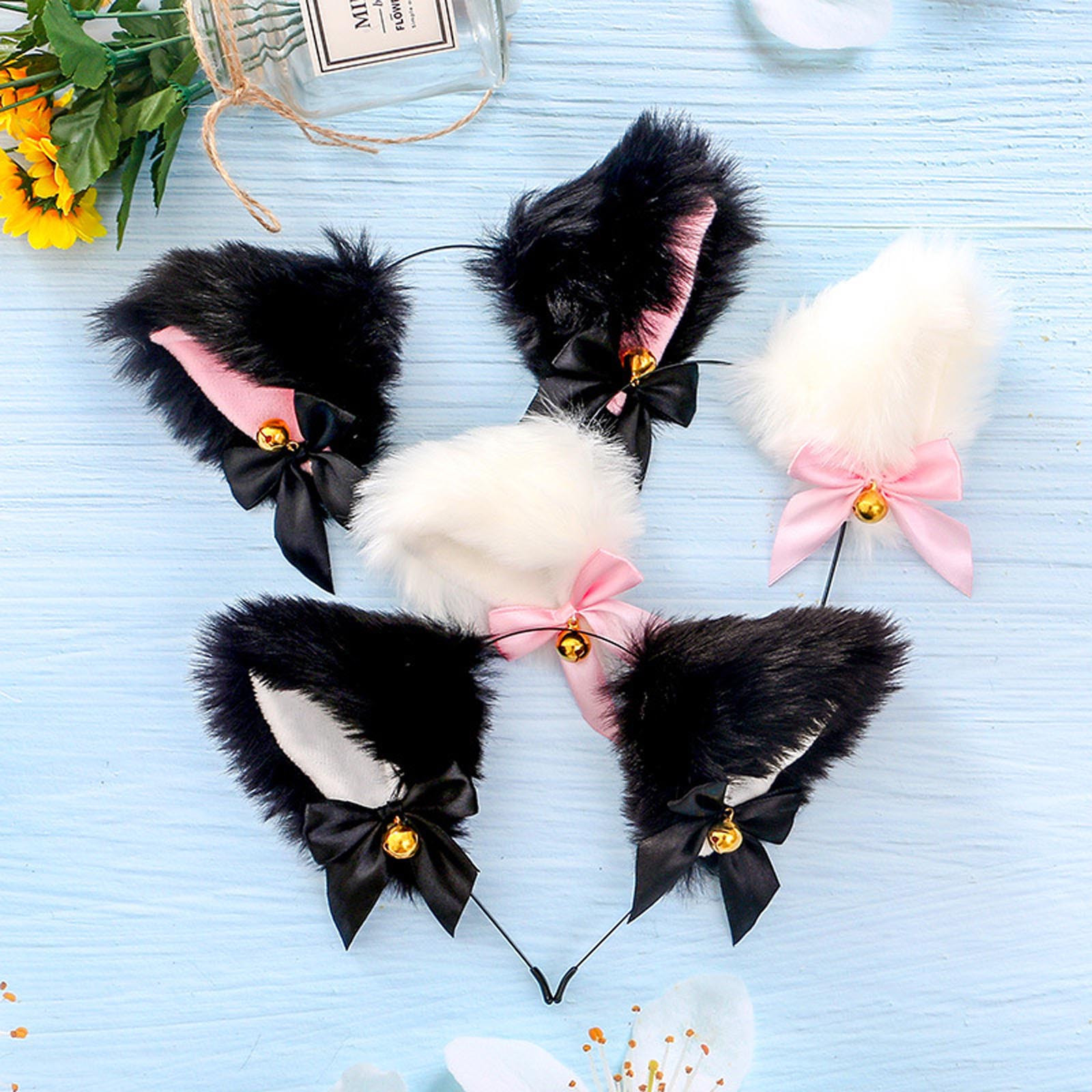1pc Cat Ear Hairpin Plush Headband Cat Ear With Bell Cosplay Headband Shape Popular Cute Multi-Style Hairpin Internet Celebrity