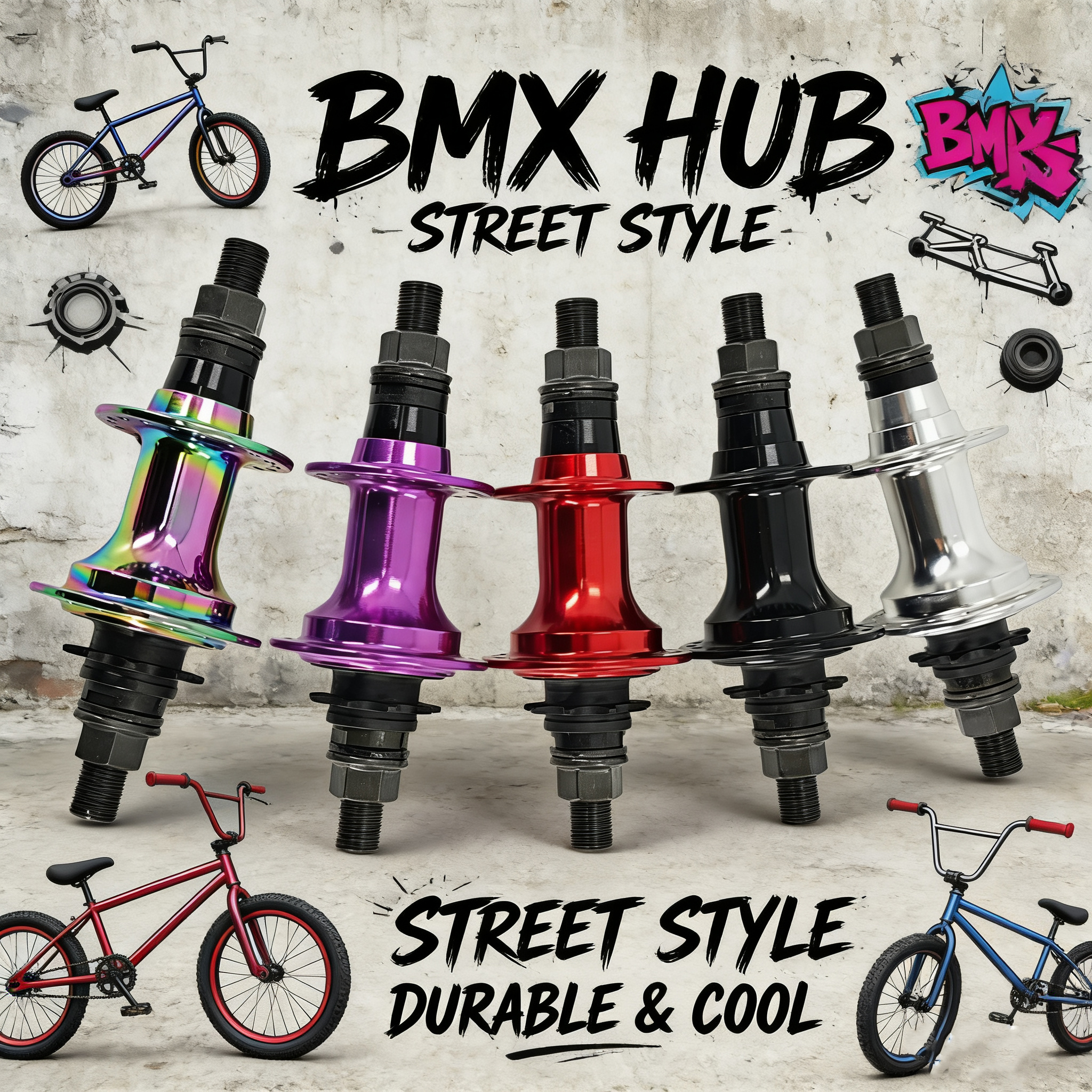 BMX Hub BMX Bicycle Hub Left/Right Driver 36H 6 Pawls 120 Sounds 5 Bearings 9T BMX Bike Hub Front Rear Hub Lightweight Alloy