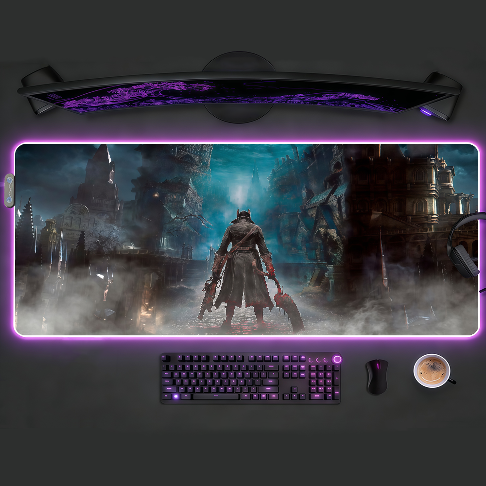 Honkai Star Rail Silver Wolf Mouse Pad RGB LED Non-slip Gaming Accessories Large XXL Computer Office Keyboard DeskMat