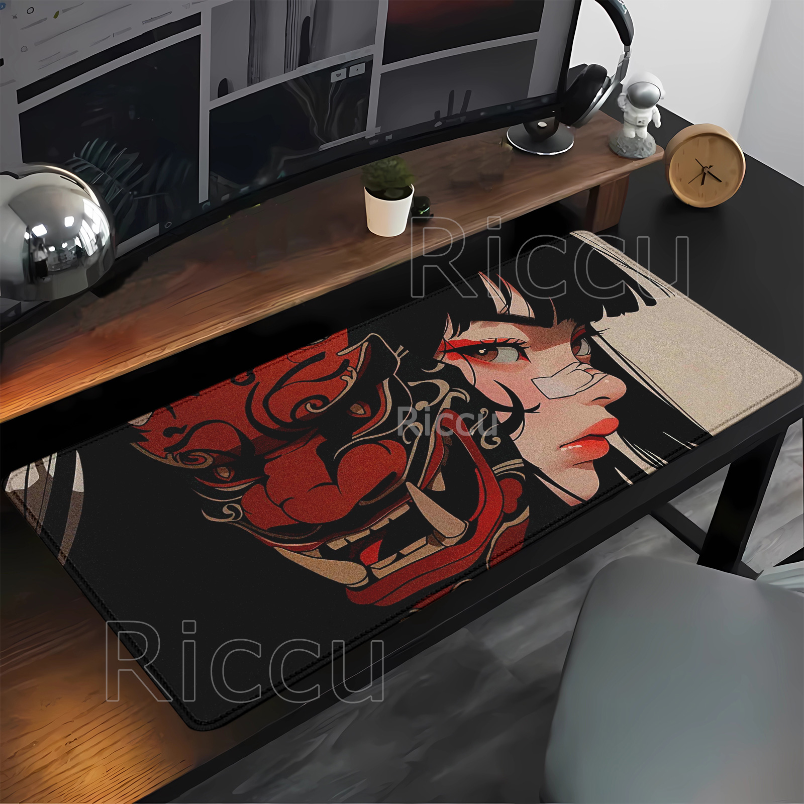Gaming Mask girl Anime Mouse Pad Large Game Computer Office Game XXL Rubber Anti-slip Keyboard Mousepads Long overlock Desk Mat