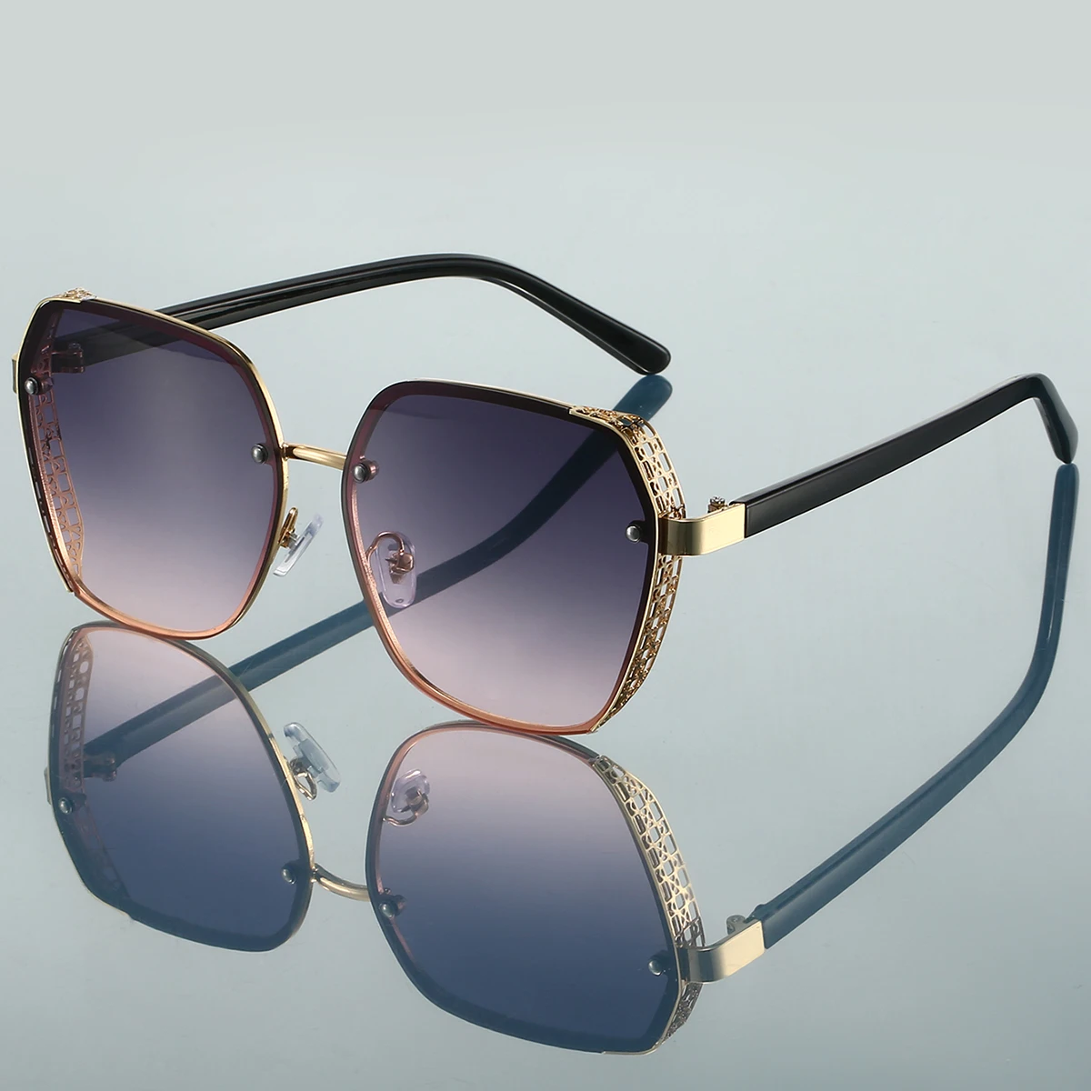 GM LUMIAS Fashion Multi Color Lens Shades Luxury Brand Design Metal High Quality Driving Sun Glasses Square Beach Sun Glasses