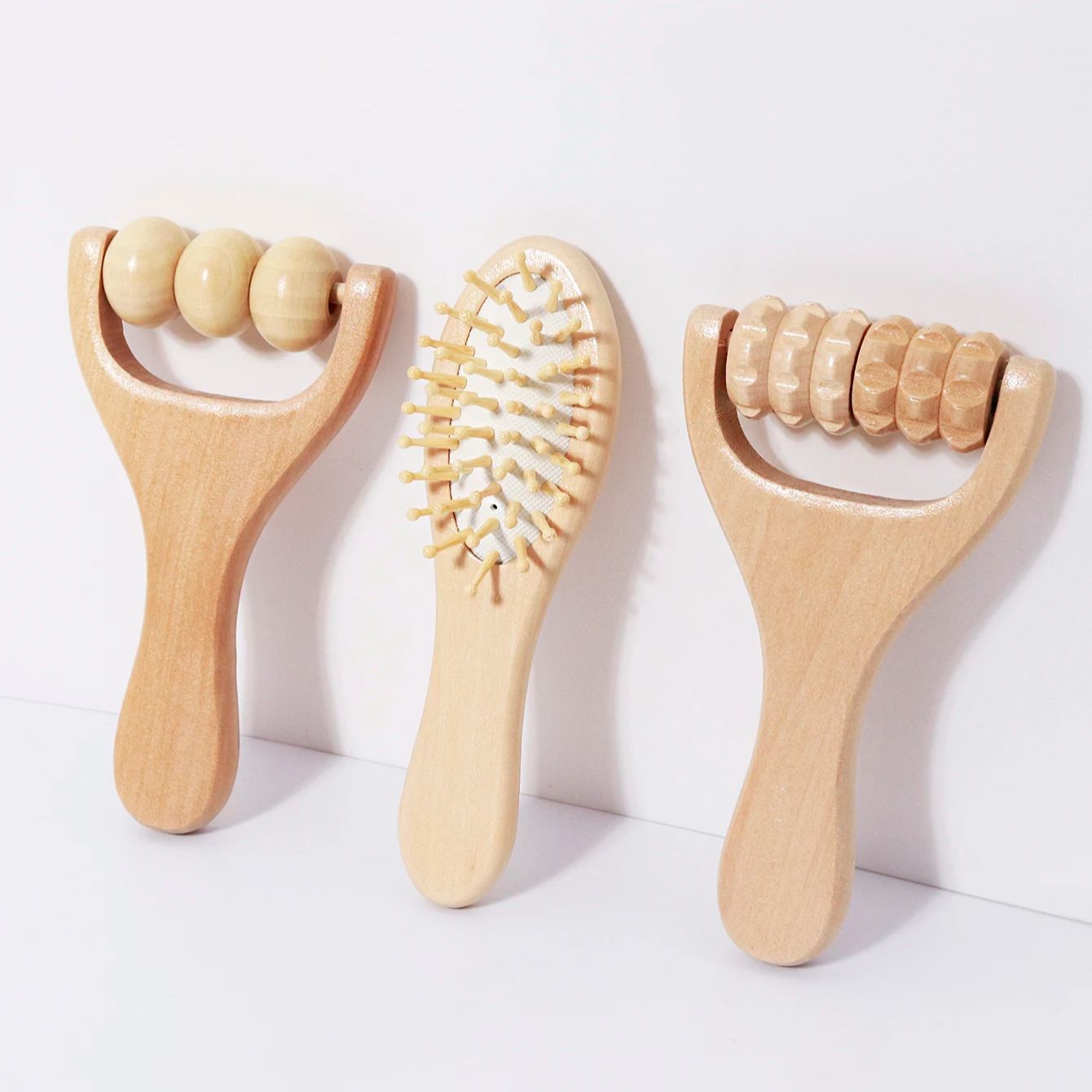 Wooden airbag comb Roller Massager Gear hobbing massager Body Soothing Relaxing Massage Tools For Hair Accessories