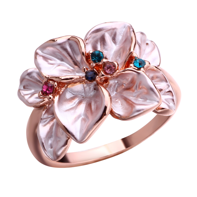 Creative Women's Rings with Romantic Flower Design Wedding Engagement Love Rings Hot Sale Aesthetic Jewelry