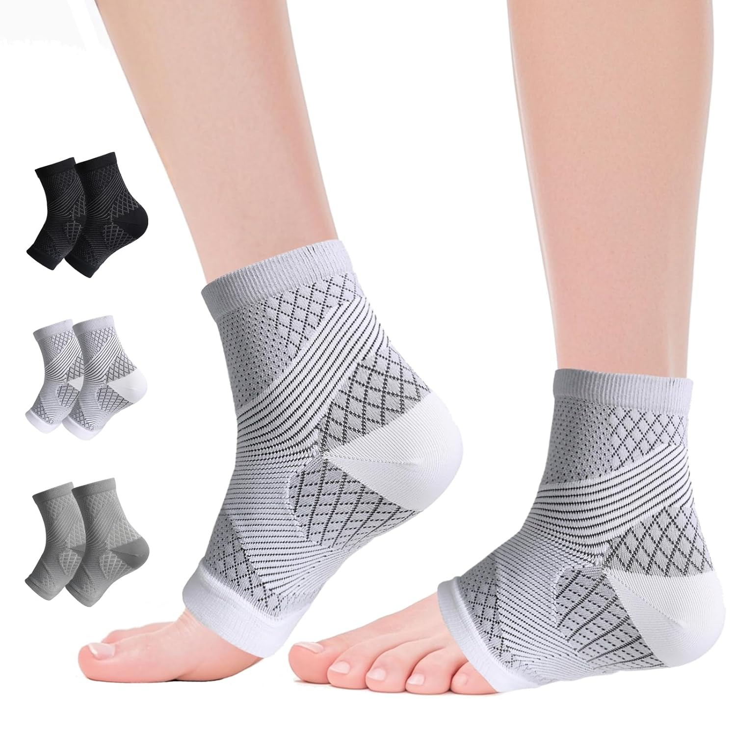 1 Pair Neuropathy Socks for Women & Men, [Ultra Breathable] Plantar Fasciitis Socks for Achilles Tendonitis Relief