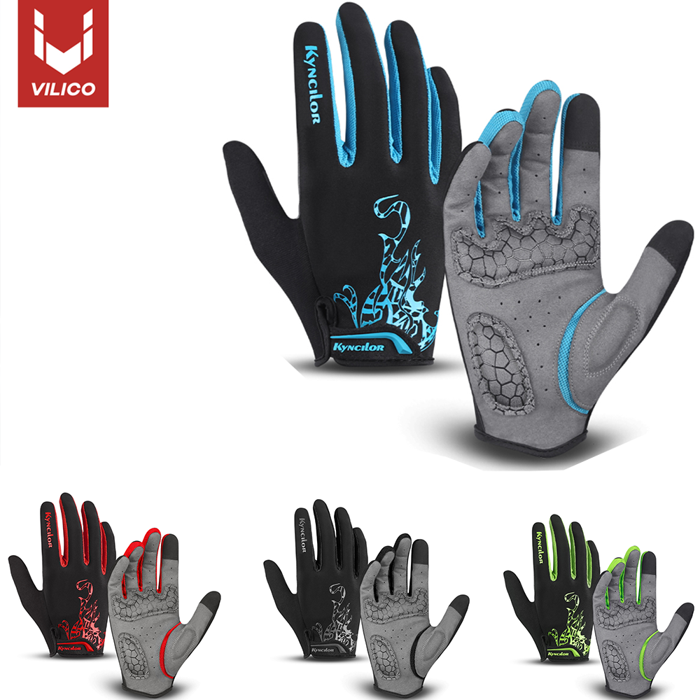 Outdoor MTB Cycling Gloves Full Finger Touchscreen Breathable Anti-sweat Shockproof Motorcycle Gloves Men Hiking Mountaineering