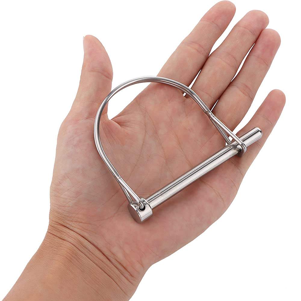 Wire Lock Pin Heavy Duty Safety Coupler Shaft Locking Pins Hitch Pto Pin Round Loop Wire Lock Trailers Pin for Farm Lawn Garden