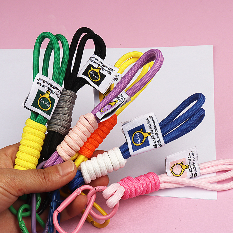 Colorful Wrist Strap Keychain Creative Braided Lanyard Keyring For Women Anti-lost Phone Charm Bag Pendant Accessories pen gpt