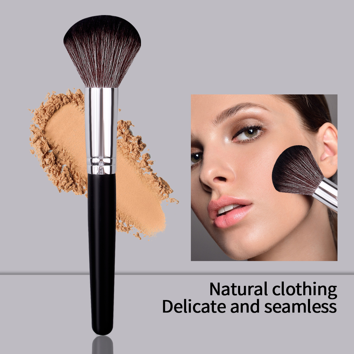 1PCS new large-sized, fluffy and soft wooden handle makeup brush tool for even powder and blush without powder sticking