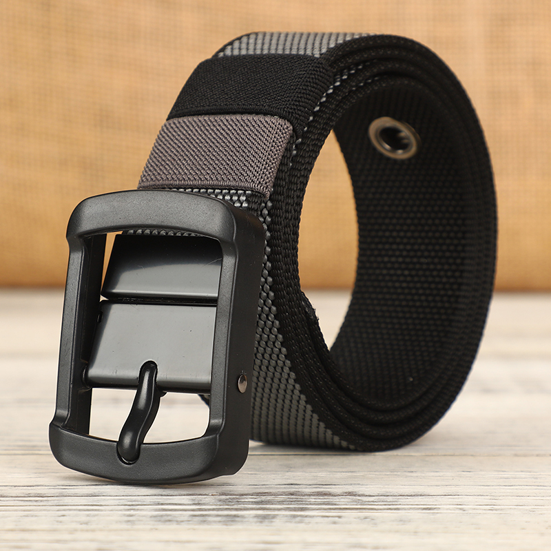 New canvas waist belt men's needle buckle leather belt nylon woven workwear casual young teenagers students
