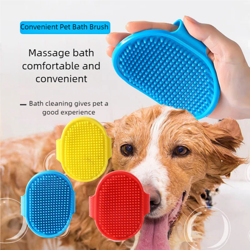 Soft Pet Bath Brush for Dogs Cats Silicone Comb Massage Tool Hair Remover Grooming Supplies Safe For Puppies Long Hair