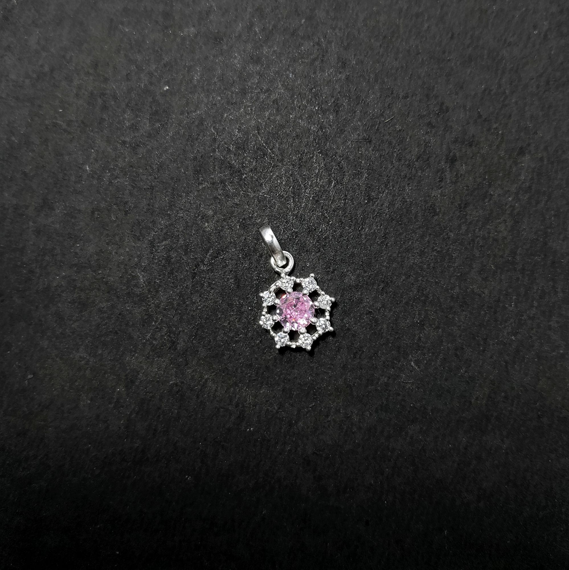 Gold And Silver Star Silver Zircon Pendant 1 piece (Real Silver)