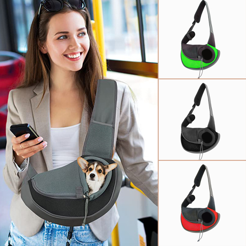 Portable Crossbody Cat Bag Small Pet Backpack for Going out Mesh Breathable Dog Backpack