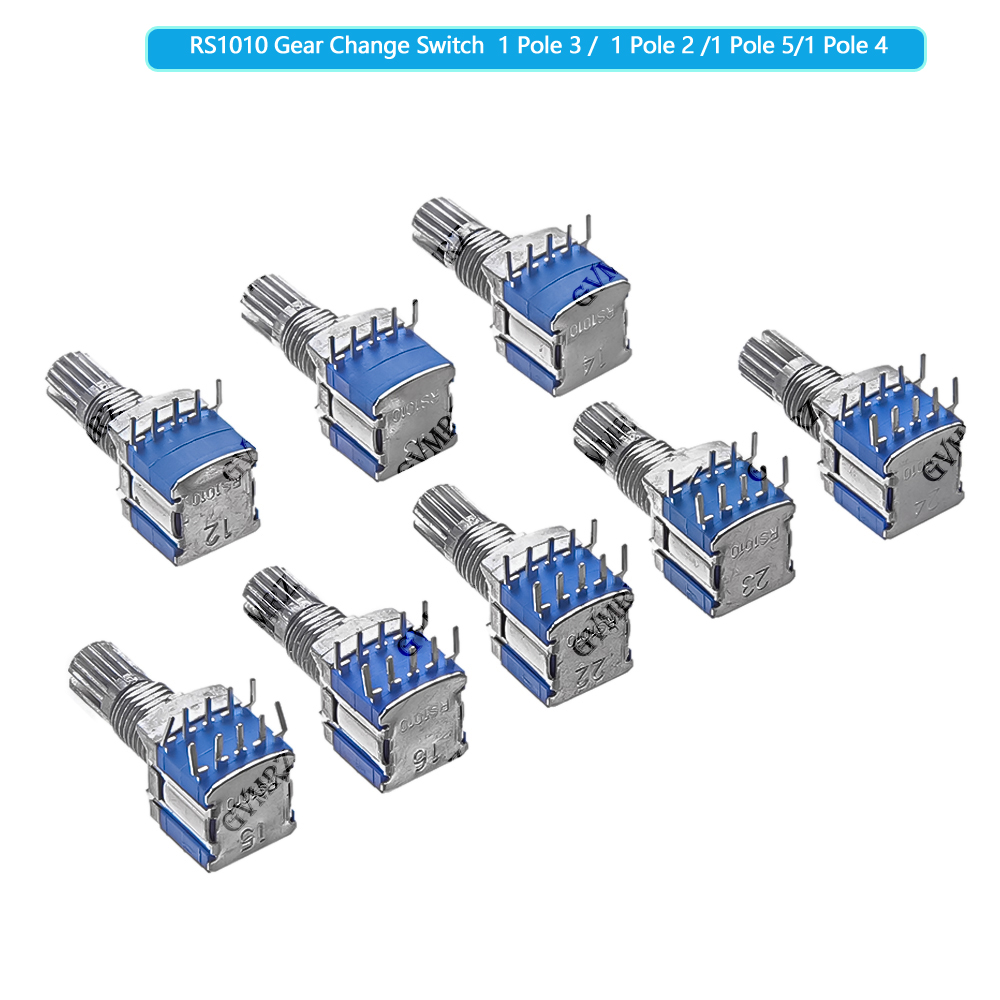 5PCS RS1010 Band Switch Rotary Switch Gear Change Switch 1 Pole 2 Position 1 Pole 3 Position 1 Pole 4 Position 1 Pole 5 Position