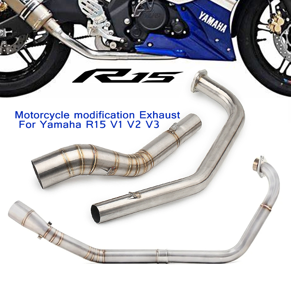 For Yamaha R15 V3 YZF R15 2008 to 2017 YZF-R125 YZFR15 Escape Motorcycle Exhaust Middle Link Pipe Slip-on