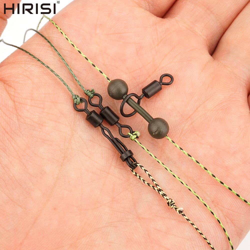 Hirisi 20pcs Carp Fishing Rolling Swivels High Speed Swivel Snaps Professional Anti-Tangle Fishing Terminal Tackle Accessories