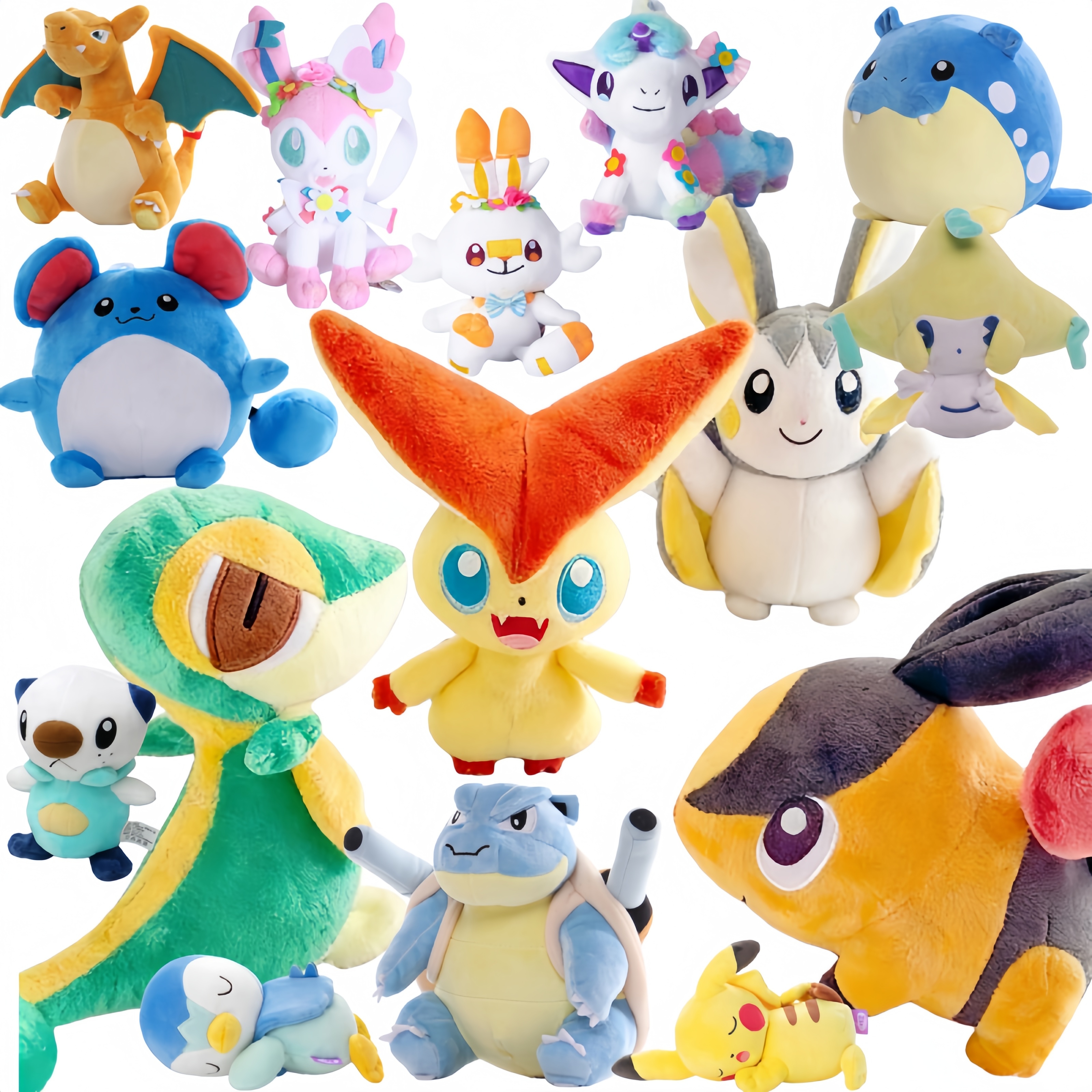 Pokemon Pikachu Peluche Gengar Victini Tepig Deerling Nivy Emolga Scorbunny Sylveon Ponyta Stuffed Plushies Toys Blastoise Toy