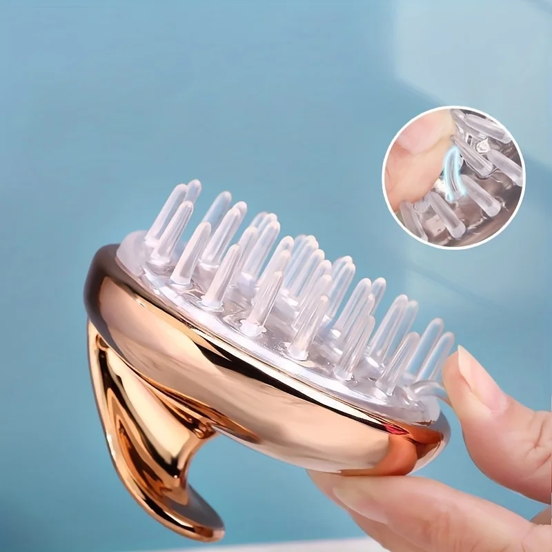 1pc Soft Silicone Shampoo Brush Head Massage Brush Personal Care Bathroom Products Hair Washing Hair Scalp Massage Comb