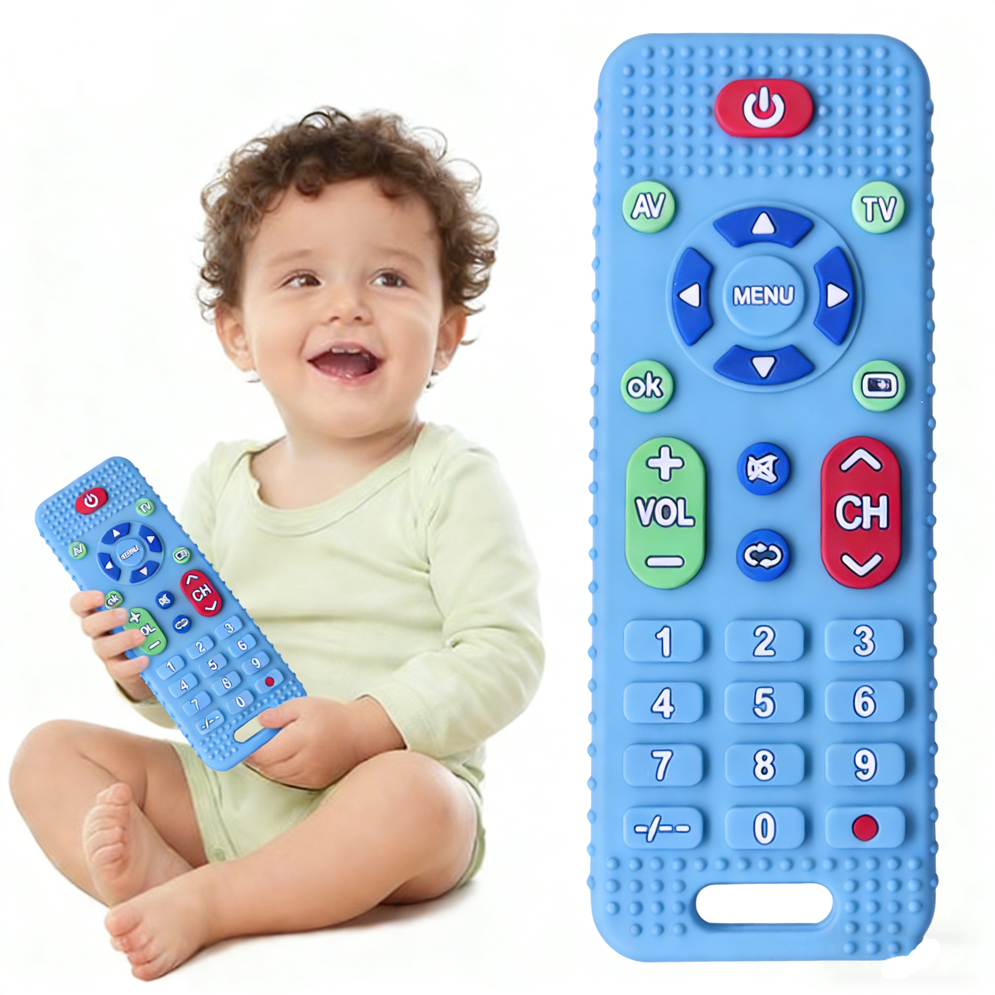 Silicone Baby Teether Soothing Early Educational Sensory Toy Infant Remote Control Shape Teether for Development