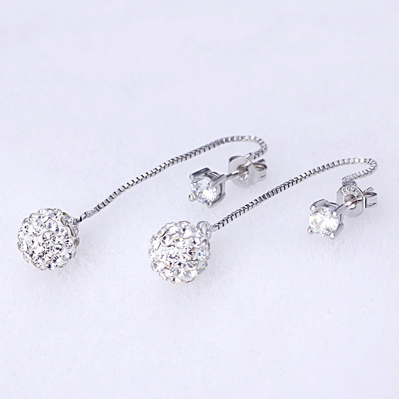 New Trend Luxury Elegant Circle Long Tassel Drop Earrings Shiny Crystal Zircon Accessory Female Dangle Earring Popular Jewelry