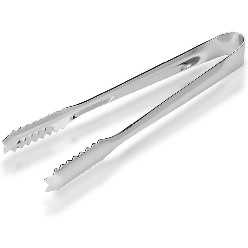 Stainless Steel Barbecue Tongs Ice Cube Clamp Sawtooth Kitchen Clips Dessert Tong for Ice Bucket Sugar Restaurant Home Party