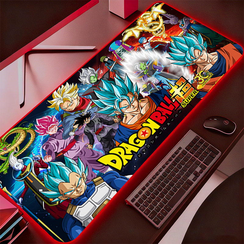 Mouse Pad RGB PC Computer Gaming Accessories Mousepad Desk Mat LED Backlight Gamer Dragon Ball DBZ Carpet