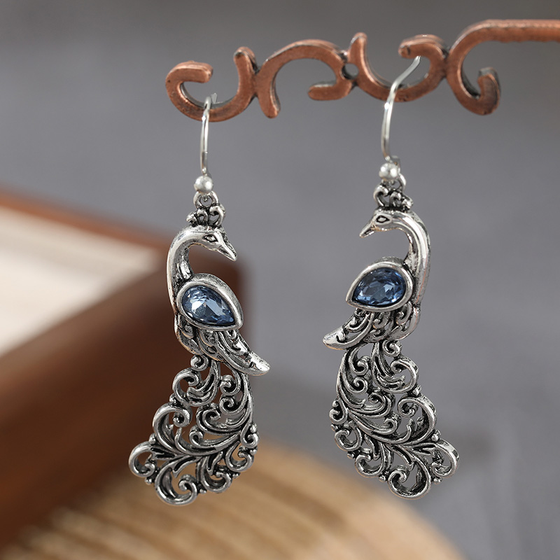 Elegant Dangle Earring Vintage Bird Drop Earring Peacock Dove Feather Wing Dangle Drop Earring Fashion Animal Jewelry For Women
