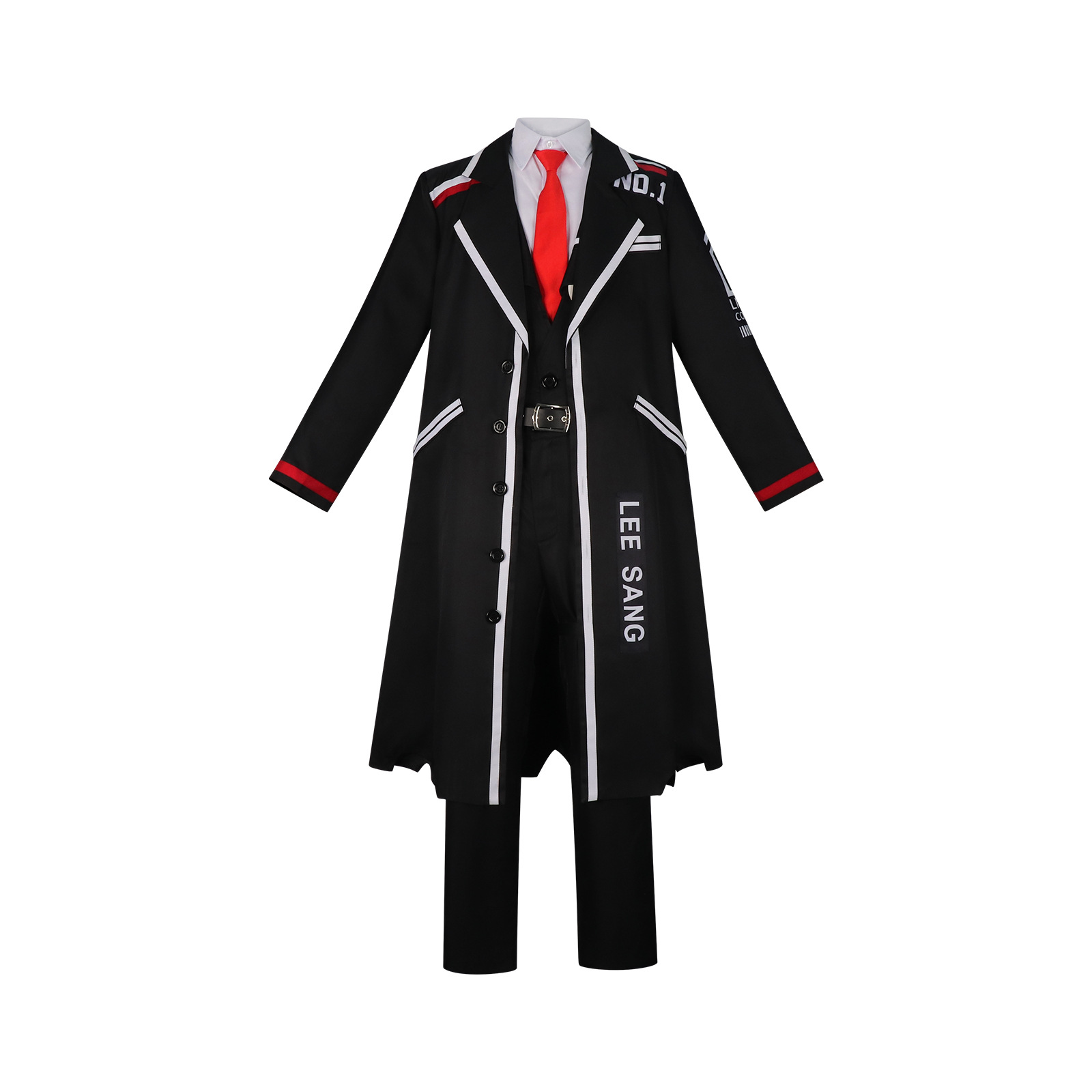Limbus Company Yi Sang Cosplay Costume Black Trench Coat Pants Uniform Halloween Carnival Party Suit For Men