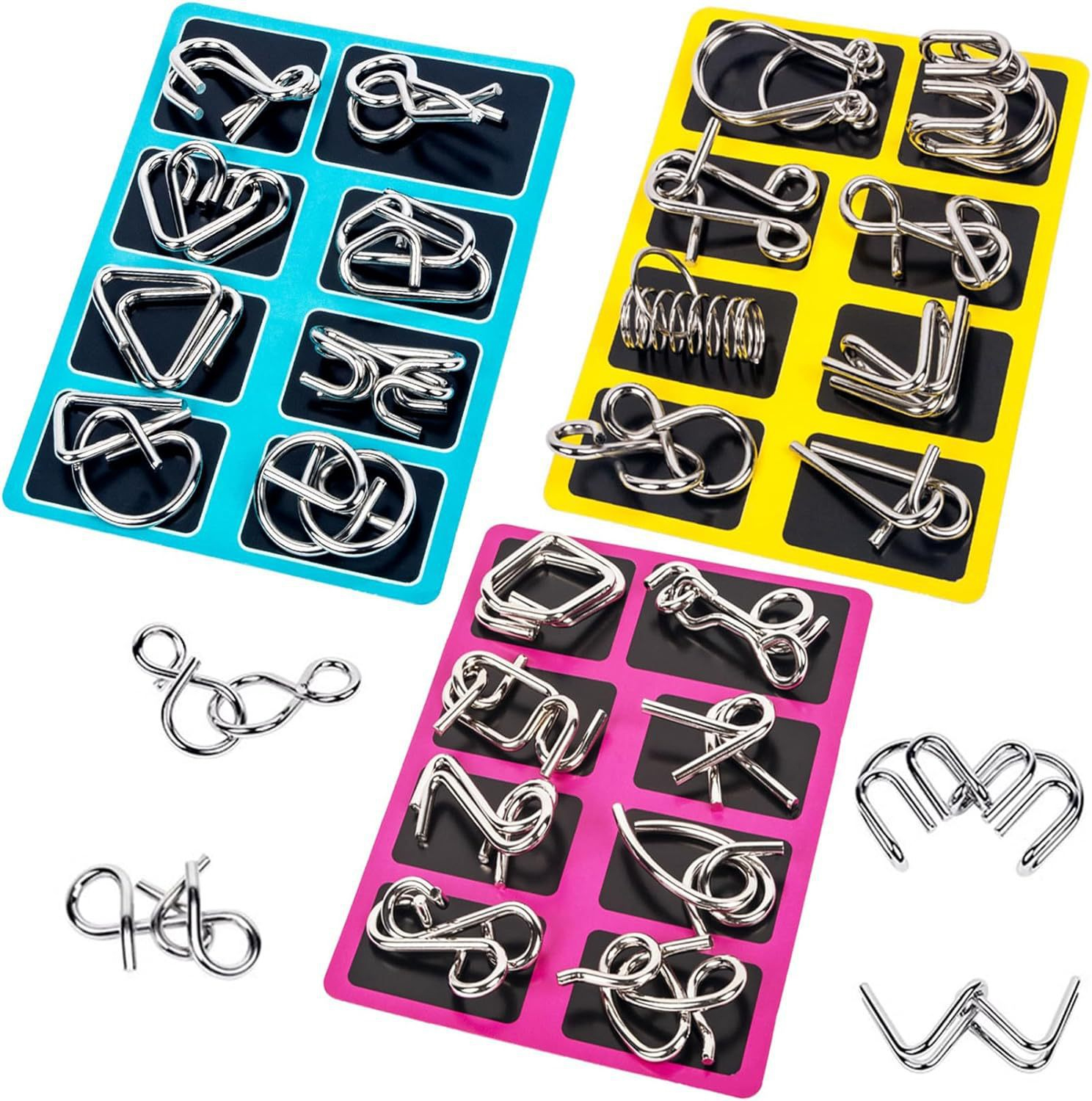 Fun Metal Chinese Ring Puzzle Intelligent Brain Teaser IQ Logic Game for Children Family Entertainment Educational Toy