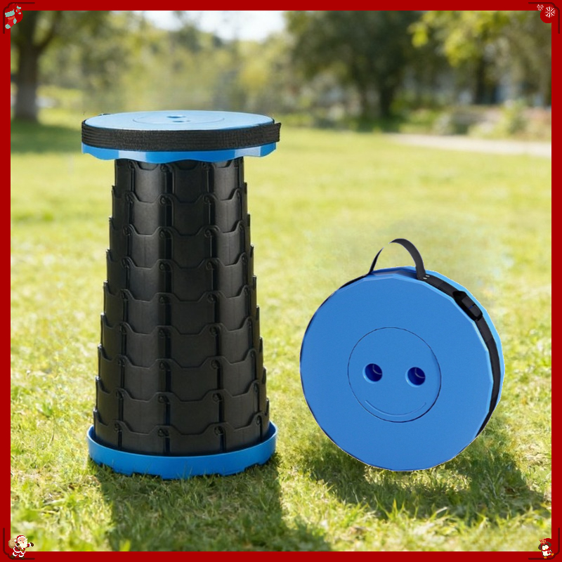 New Folding Stool Portable Round Folding Chair Accordion Chair Height Adjustment Elephant Swing Playground Queue Chair