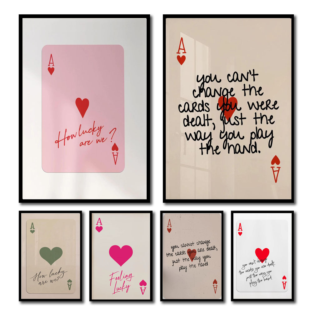1pcs Ace Card Positive Sayings Print Fashion Canvas Wall Art Canvas Print Aesthetic Decor Vintage Bedroom Cute Poster wall art